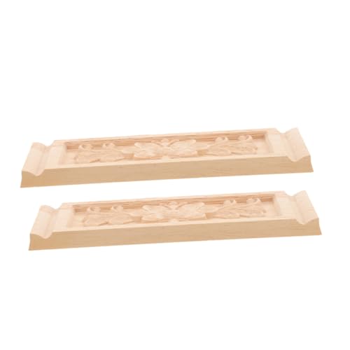 DIYEAH 2 Stück Holz Applikationen Europäische Stil Geschnitzte Möbelornamente für Türen und Wände Langlebige und Vielseitige Dekoration für Schränke und Diy Möbelprojekte von DIYEAH