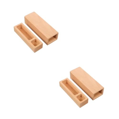 DIYEAH 2 Stück Holz Stempel Aufbewahrungsbox Quadratisch mit Schiebedeckel Multifunktionaler Organizer für Bastelbedarf Medaillen Schmuck Kleine Abzeichen Tragbar und Einfach zu Montieren von DIYEAH