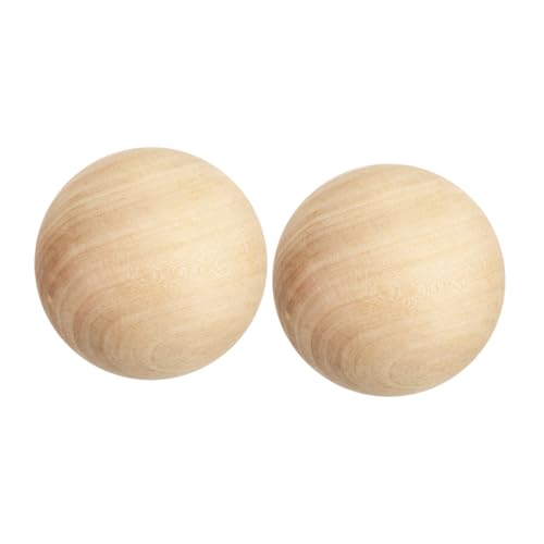 DIYEAH 2 Stück Holz-kugeln Unlackiert Solide Holzkugeln Für DIY Bastelzubehör Kunstprojekte Bemalen Gravieren von DIYEAH