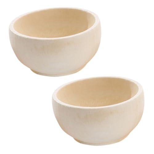 DIYEAH 2 Stück Holzschüsselspielzeug Schüsseln kleines Mini - winziges Mini - winzige Schalen Kinderschüssel DIY-Material Miniatur-Schüssel Kinderrollenspiel hölzern von DIYEAH