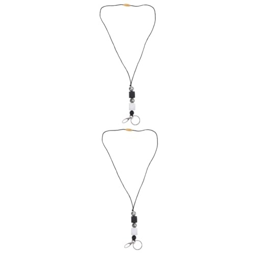 DIYEAH 2 Stück ID-Lanyard-Halskette Ausweishalter Geburtstag Abzeichenhalter bescherung weihnachten präsente weihnachten Schlüsselband mit Abzeichen Lanyards für Frauen Holzperlen von DIYEAH