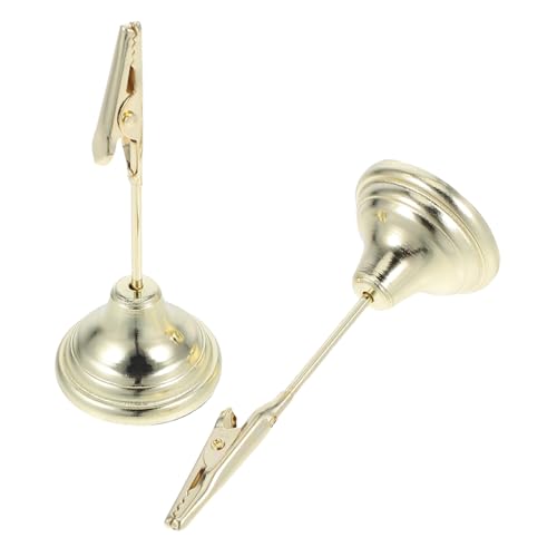 DIYEAH 2 Stück Krokodilklemmen Tischkartenhalter für Memo Fotos und Notizen Eleganter Halter für Hochzeiten Partys und Stabiler Stand Goldene Mini von DIYEAH