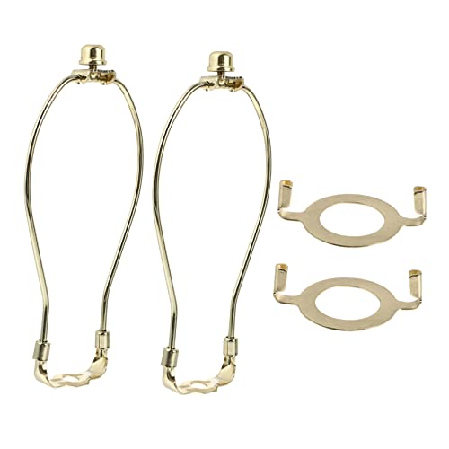 DIYEAH 2 Stück Kuhhorn -beleuchtungszubehör Harfe Lampenschattenhalter Lampenschirm Abnehmbar Klammer Monteur Bausatz Lampenzubehör Lampenschattenrahmen Golden Eisen von DIYEAH