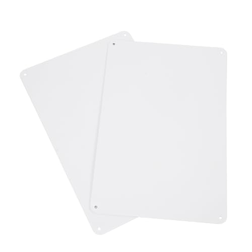 DIYEAH 2 Stück Leere Metallschilder aus Weißblech für Sublimation Vorgebohrte Löcher für DIY Beschilderung und Outdoor Nutzung Langlebig von DIYEAH