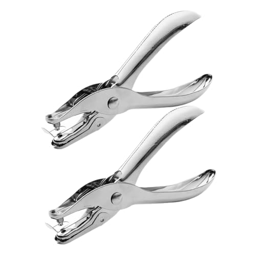DIYEAH 2 Stück Locher, 1 Locher, Einzellocher, Papierstanzer, Metall, Hand-papierstanzer, Etikettenstanzer, Kreislöcher, Stanzer Für Diy-basteletiketten von DIYEAH