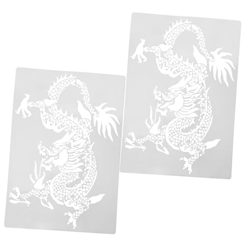 DIYEAH 2 Stück Malschablonen für Drachen Wiederverwendbare Malvorlagen für Wandgestaltung Diy zur Künstlerischer Fähigkeiten und Kreativen von DIYEAH