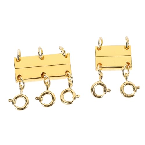 DIYEAH 2 Stück Mehrschichtiger Halskettenverschluss Magnetverschluss für Schmuck Kettenverbinder für Armbänder und Goldfarbene Verbindungselemente von DIYEAH