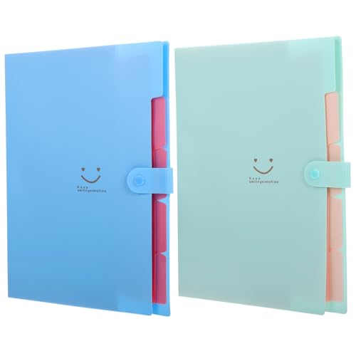 DIYEAH 2 Stück Multifunktionsordner Unterlagen Akkordeon dokumentieren Inhaber tragbar Büro Schreibtisch Organizer entsprechender Dateiordner-Organizer Dokumentordner-Organizer Abs Blau von DIYEAH