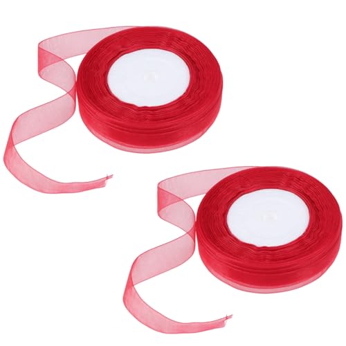 DIYEAH 2 Stück Organza Schleifenband Rot Transparentes Geschenkband für Hochzeiten Partys und DIY Dekorationen für Bastelprojekte und Geschenkverpackungen DIYEAH 2 Stück Organza Schleifenband Rot Transparentes Geschenkband für Hochzeiten Partys und DIY Dekorationen für Bastelprojekte und Geschenkverpackungen von DIYEAH