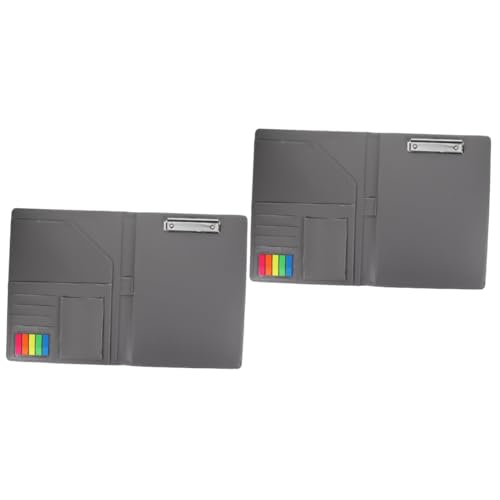 DIYEAH 2 Stück PU Business Portfolio Ordner Aktenmappe Organizer Multifunktional für Büro Dokumentenablage Kartenhalter und Praktisch Silber von DIYEAH