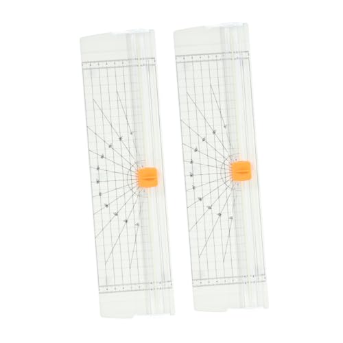 DIYEAH 2 Stück Papierschneider mit Klappbarem Lineal Präziser Papierschneider für Scrapbooking Foto und Dokumentenzuschnitt Sicher Langlebig für Büro und Schule Weiß von DIYEAH