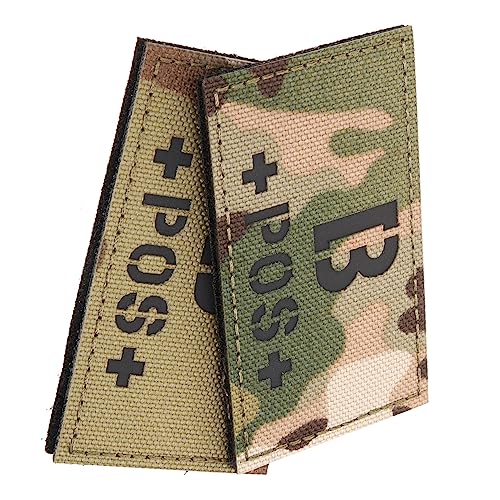 DIYEAH 2 Stück Reflektierendes Abzeichen kampfanzug uniform emergency rucksäcke ruckack notaus Militärischer Blutgruppen-Patch Blutgruppen-Armband Blutgruppen-Patch für den Rucksack Nylon von DIYEAH