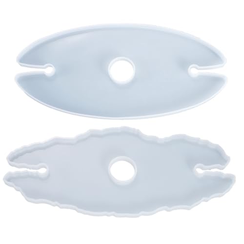 DIYEAH 2 Stück Silikonform für DIY Weinhalter und Unregelmäßige Untersetzer Flexible Langlebige Gießform aus Lebensmittelechtem Silikon Einfach Entnehmbar für Epoxidharz und Harzkunst von DIYEAH