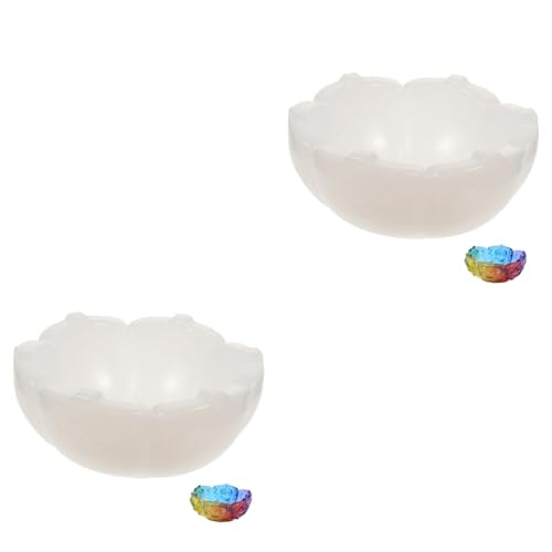 DIYEAH 2 Stück Silikonform für Diy Blumen Teelichthalter und Aufbewahrungsschalen Epoxidharz Gießform Wiederverwendbar für Kreative Bastelprojekte Dekorationsmöglichkeiten von DIYEAH