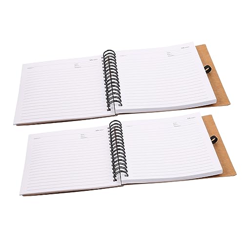 DIYEAH 2 Stück Spiral Notizbuch mit Haftnotizen Notizheft für Büro und Schule für Planung Organisation und Notizen Handliches Format Kraftpapierfarben von DIYEAH