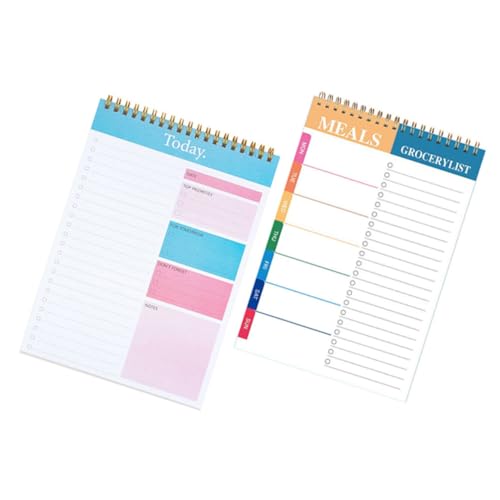 DIYEAH 2 Stück Spiral-Planungsnotizblock für den Zeitplan Wochenplaner undatiert Tageskalender Tagesplaner undatiert Spiralplaner Notizblock Planungsunterlagen Metall DIYEAH 2 Stück Spiral-Planungsnotizblock für den Zeitplan Wochenplaner undatiert Tageskalender Tagesplaner undatiert Spiralplaner Notizblock Planungsunterlagen Metall von DIYEAH
