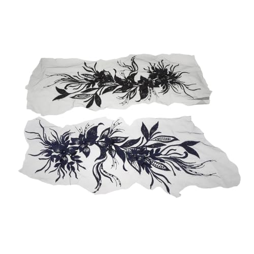 DIYEAH 2 Stück Spitzenabziehbilder Stickerei Applikation Blumenpaillettenpaillettenpatz Stickereispitze Blumenapplikation Blumensticker Spitze Stoff Stickerei-Spitzenflecken Nylongarn von DIYEAH