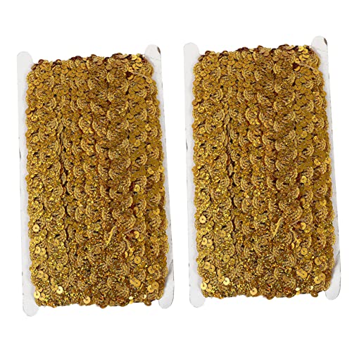 DIYEAH 2 Stück Spitzenband mit Pailletten DIY Nähzubehör für Kreative Projekte Breites Glitzerndes Band für Kleidung und Bastelarbeiten für Dekorationen von DIYEAH