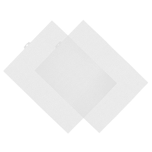 DIYEAH 2 Stück Stickkissen bestickte stoffquadrate Baumwolle Kreuzstichmasche kreuzen Maschine Sticktuch zum Nähen Stickerei Stickstoff zum Nähen Stickmaterial Stoff Plastik Weiß von DIYEAH