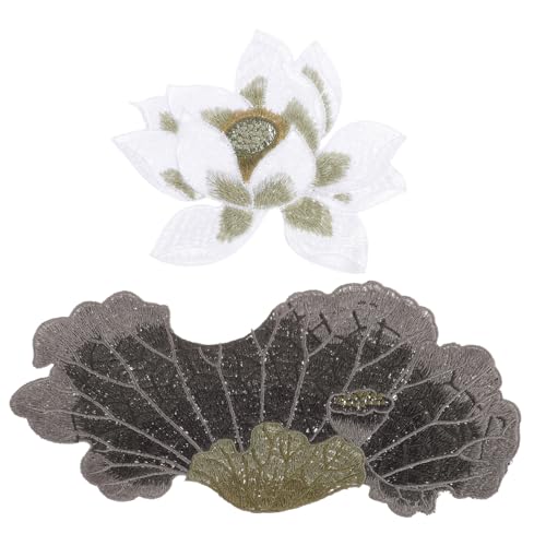 DIYEAH 2 Stück Teiliges Bestickte Blumen Bügelbilder mit zarten Blüten Applikationen zum Aufbügeln und Aufnähen Dekorative Patches für Kleidung Jacken DIY Reparatur und Verzierung von DIYEAH