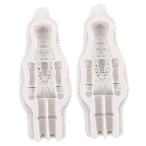DIYEAH 2 Stück Teiliges Epoxidharz Silikonform Nutcracker Soldat Weihnachtsbasteln Diy Figur Gießform Einfach Entformbar für Partydekoration und Handwerkskunst von DIYEAH