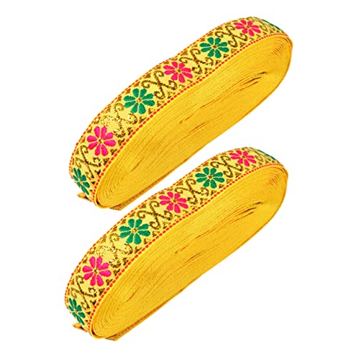 DIYEAH 2 Stück Teiliges Ethno Stil Diy Spitzenband mit Stickerei für Vorhänge und Kleidung Breites Gelbes Blumenmuster Lange Vielseitig Einsetzbar für Kreative Projekte DIYEAH 2 Stück Teiliges Ethno Stil Diy Spitzenband mit Stickerei für Vorhänge und Kleidung Breites Gelbes Blumenmuster Lange Vielseitig Einsetzbar für Kreative Projekte von DIYEAH