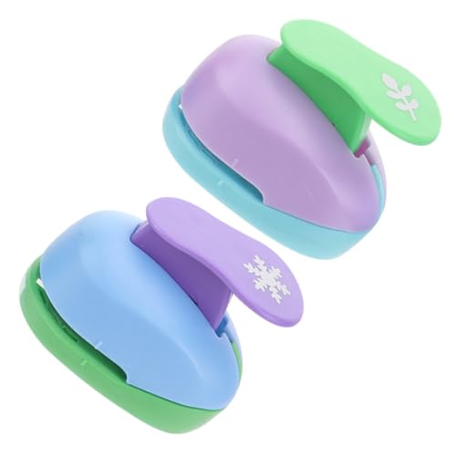 DIYEAH 2 Stück Teiliges Papierlocher für Diy Handarbeiten Kinderfreundlicher Präge und Bastelstanzer Vielseitiges Papierstanzgerät für Scrapbooking Kartenherstellung Zufällige Designs von DIYEAH
