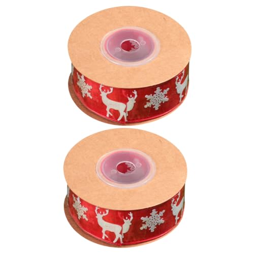 DIYEAH 2 Stück Teiliges Rotes Weihnachts-dekoband Strapazierfähiges Organza-geschenkband mit Weihnachtsmotiven Geeignet für Geschenkverpackung Diy-dekoration Weihnachtsbaum und Partydeko DIYEAH 2 Stück Teiliges Rotes Weihnachts-dekoband Strapazierfähiges Organza-geschenkband mit Weihnachtsmotiven Geeignet für Geschenkverpackung Diy-dekoration Weihnachtsbaum und Partydeko von DIYEAH