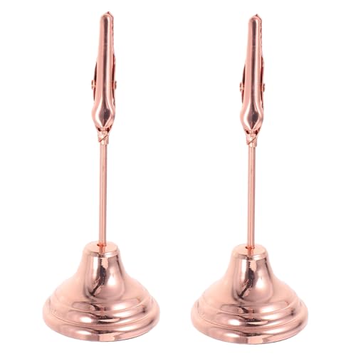 DIYEAH 2 Stück Tischkartenhalter mit Krokodilklemme Stabiler Memo Clip Halter für Hochzeiten Partys und Büro Roségold Mini Tischkartenständer von DIYEAH