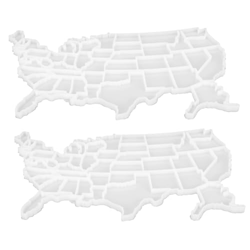 DIYEAH 2 Stück Usa Karte Silikonform Teiliges für DIY Puzzle Herstellung Kreative Gussform für Epoxidharz und Manuelle Dekoration für Unabhängigkeitstag und Geografie DIYEAH 2 Stück Usa Karte Silikonform Teiliges für DIY Puzzle Herstellung Kreative Gussform für Epoxidharz und Manuelle Dekoration für Unabhängigkeitstag und Geografie von DIYEAH