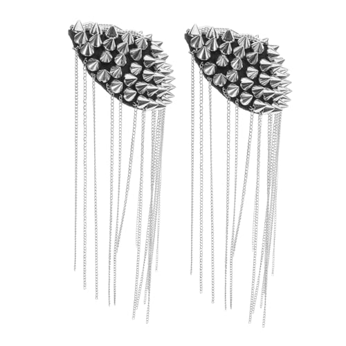 DIYEAH 2 Stück Vintage Punk Quasten Schulterklappen Metall Epauletten mit Kette Uniform Dekoration für Damen und Herren Auffälliges Kostümzubehör für Feierlichkeiten und Partys DIYEAH 2 Stück Vintage Punk Quasten Schulterklappen Metall Epauletten mit Kette Uniform Dekoration für Damen und Herren Auffälliges Kostümzubehör für Feierlichkeiten und Partys von DIYEAH