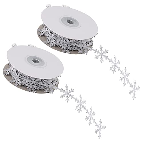 DIYEAH 2 Stück Weihnachts Schneeflocken Geschenkband Graue Dekorative Verpackungsbänder für Festliche Anlässe für Hochzeiten und Diy Dekorationen von DIYEAH