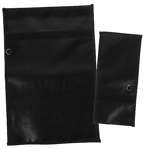 DIYEAH 2 Stück feuerfeste Aktentasche handytasche kartenetui handy phone cases brandschutzhaube phonecase briefumschläge Faraday-Taschen Feuerfeste Tasche für Dokumente Glasfaser Black von DIYEAH