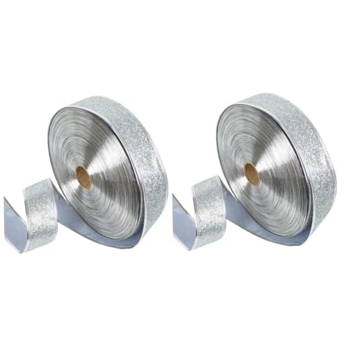 DIYEAH 2 Stücke Goldene Band Hochzeit Kunst Weihnachten Bäume Bögen Geschenk Kranz Geschenk Verpackung Band Weihnachten Silber DIYEAH 2 Stücke Goldene Band Hochzeit Kunst Weihnachten Bäume Bögen Geschenk Kranz Geschenk Verpackung Band Weihnachten Silber von DIYEAH