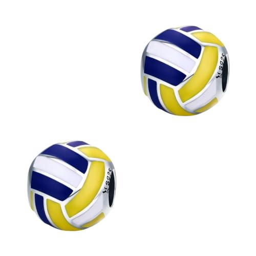 DIYEAH 2 Stücke Schmuck Werkzeug Zubehör Silber Perlen Schmuck Machen Perle Volleyball Perle Blau DIYEAH 2 Stücke Schmuck Werkzeug Zubehör Silber Perlen Schmuck Machen Perle Volleyball Perle Blau von DIYEAH