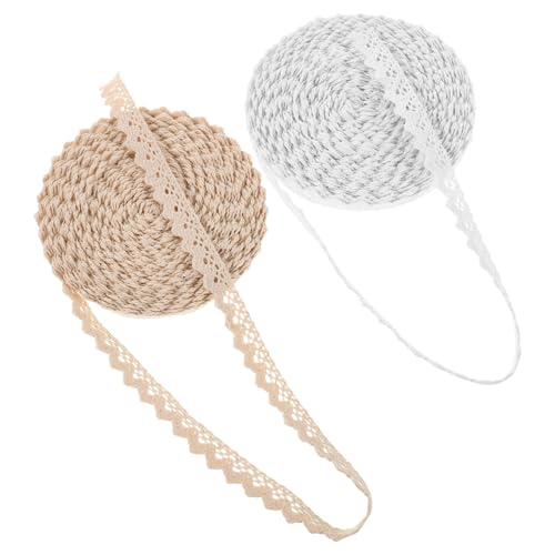 DIYEAH 2-teiliges Spitzenband: Retro-Spitzenband aus Baumwolle, dekorative Häkel-Nähbesatz für Brautaccessoires, DIY, Scrapbooking, Tischläufer, Kostüme DIYEAH 2-teiliges Spitzenband: Retro-Spitzenband aus Baumwolle, dekorative Häkel-Nähbesatz für Brautaccessoires, DIY, Scrapbooking, Tischläufer, Kostüme von DIYEAH