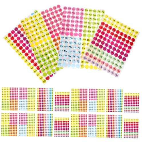 DIYEAH 20 Blatt Bunte Preisaufkleber Runde Selbstklebende Price Tags Stark Haftend Leicht Ablösbar für Garage Supermarkt und Vorübergehende Preisauszeichnung DIYEAH 20 Blatt Bunte Preisaufkleber Runde Selbstklebende Price Tags Stark Haftend Leicht Ablösbar für Garage Supermarkt und Vorübergehende Preisauszeichnung von DIYEAH