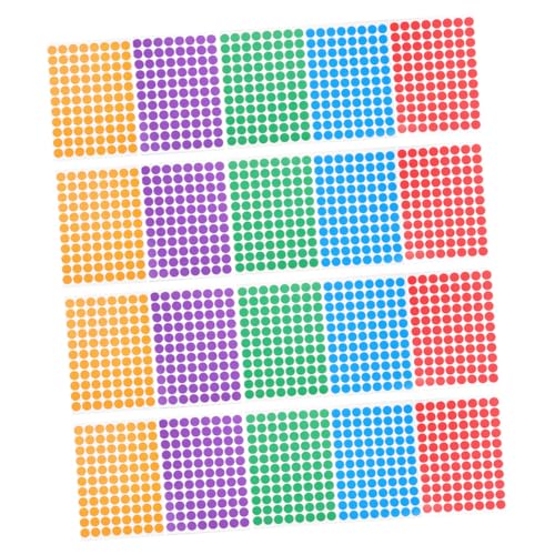 DIYEAH 20 Blatt Selbstklebende Runde Punktaufkleber Farbige Etiketten für Preisetiketten und Markierungen Farben Je von DIYEAH