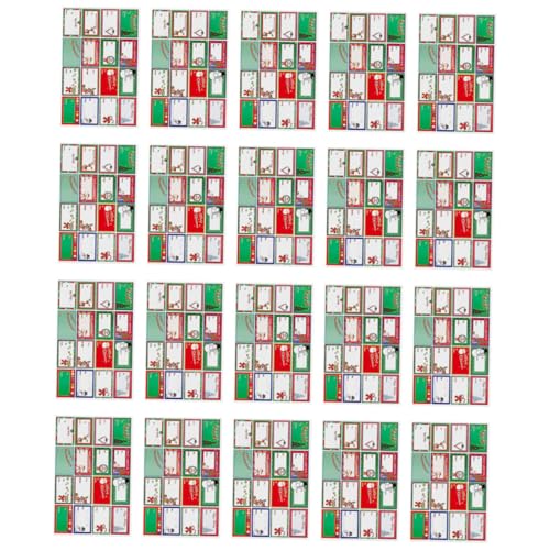 DIYEAH 20 Blatt Weihnachtsaufkleber Geschenkpapier-Etiketten Frohe Feiertags-Tags Geschenketiketten dekorative Buchregister Geschenkanhänger-Aufkleber Aufkleber aus Kupferpapier von DIYEAH