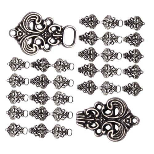 DIYEAH 20 Paare Hanfu Jackenknöpfe Schnalle Metallischer Umhangverschluss mit Filigranem Hohldesign und Wolkenmuster Vintage Chinesische Cloak Clips für Cardigans Schals und Mäntel von DIYEAH