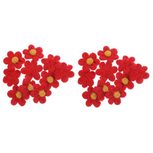 DIYEAH 20 Stck. Teiliges Mini Wollblumen Patches zum Aufnähen Handgefertigt Strapazierfähige Nähapplikationen für Kleidung Taschen Schuhe Rot Vielseitiges Nähzubehör zur Dekoration und DIYEAH 20 Stck. Teiliges Mini Wollblumen Patches zum Aufnähen Handgefertigt Strapazierfähige Nähapplikationen für Kleidung Taschen Schuhe Rot Vielseitiges Nähzubehör zur Dekoration und von DIYEAH
