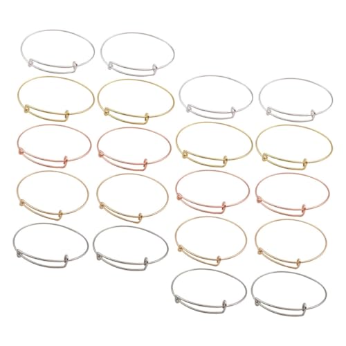 DIYEAH 20 Stück Armreifen für Damen armkette personalisiert schmuck herstellen aufbügeln saumband Schüttgut Schleife runden verstellbare leere Armreifen Metallarmband selber machen Eisen von DIYEAH