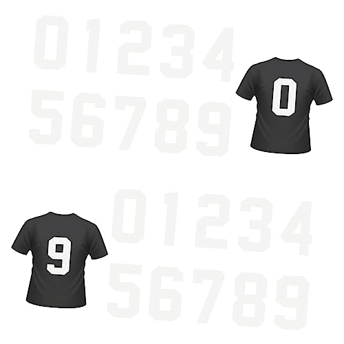 DIYEAH 20 Stück Aufbügelbare Zahlen Aufkleber Waschbare Wärmeübertragungszahlen für T Shirts Kleidung Diy Bastelprojekte von DIYEAH