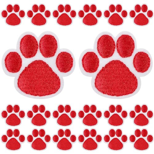 DIYEAH 20 Stück Bestickte Hundepfoten-Patches Bestickte Patches Aufnäher Applikation Für Kleidung Kleider Mützen Basteln von DIYEAH