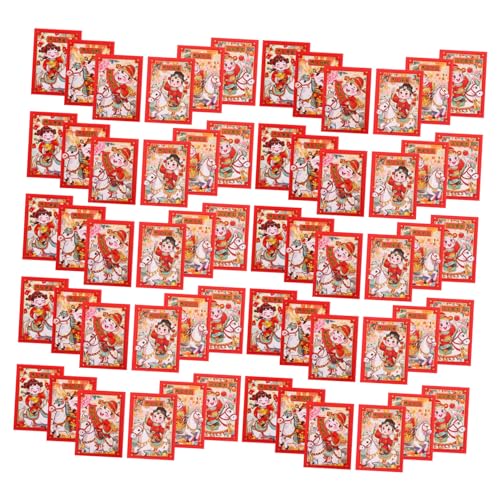 DIYEAH 20 Stück Chinesische Glücksumschläge Jahr Des Pferdes Cartoon Pferd Motiv Stabile Papierumschläge für Neujahr Geburtstag Hochzeit Frühlingsfest von DIYEAH