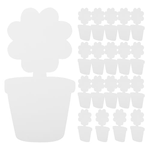 DIYEAH 20 Stück DIY-Blumentopfformen aus unbemaltem Karton für Bastelprojekte von Kindern, blanke Bonsai-Papierausschnitt-Dekorationen, Frühlings-Kunstbedarf zum Ausmalen und Malen von DIYEAH