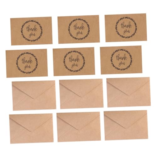 DIYEAH 20 Stück Dankeskarten Nostalgische Klappkarten aus Kraftpapier mit Umschlägen für Einladungen und Danksagungen für Hochzeiten Thanksgiving und Besondere Anlässe von DIYEAH