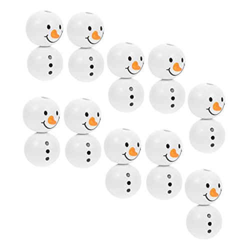 DIYEAH 20 Stück Diy Holzperlen Schneemann Thema Weihnachtsperlen für Kreative Bastelprojekte für Festliche Dekorationen und Winterpartys Strapazierfähigem Holz Gefertigt von DIYEAH