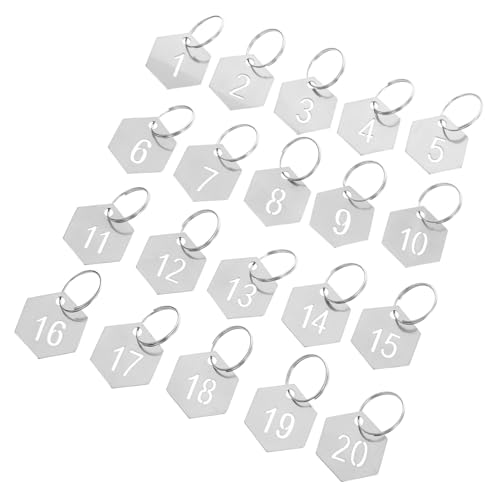 DIYEAH 20 Stück Edelstahl Nummernschilder mit Schlüsselringen Sechseckige Wetterfeste Metall Schlüsselanhänger für Teamnummerierung Schule Hotel und Gepäckorganisation DIYEAH 20 Stück Edelstahl Nummernschilder mit Schlüsselringen Sechseckige Wetterfeste Metall Schlüsselanhänger für Teamnummerierung Schule Hotel und Gepäckorganisation von DIYEAH