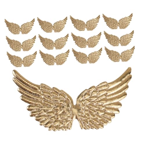DIYEAH 20 Stück Engels flügel Stoff aufkleber kleidungsflicken selber machen dekorative Patches Flügel für Kunst und Handwerk DIY Applikationsdekor Flecken Flügel-Design-Patch Golden von DIYEAH